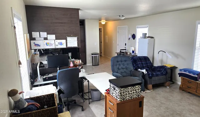 a living room with furniture