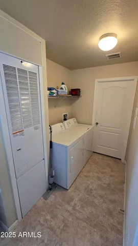 a room with a washer and dryer
