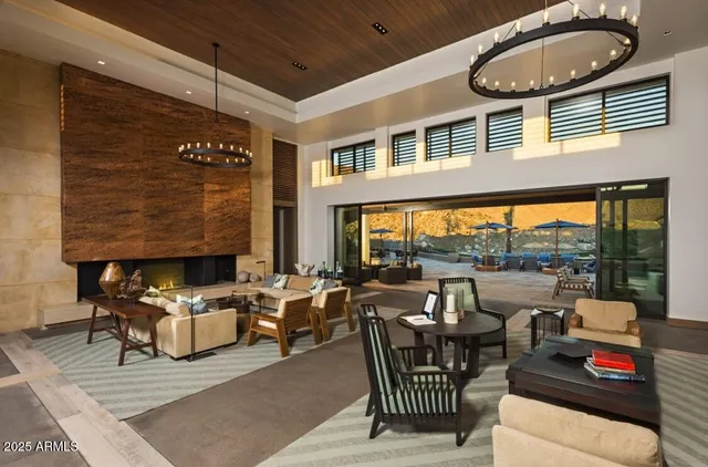 a view of an indoor swimming pool