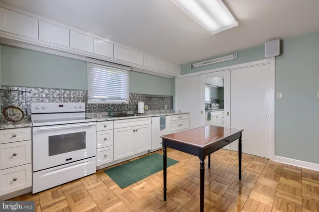 a view of a storage room with stairs