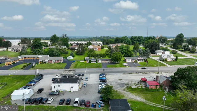 an aerial view of a city