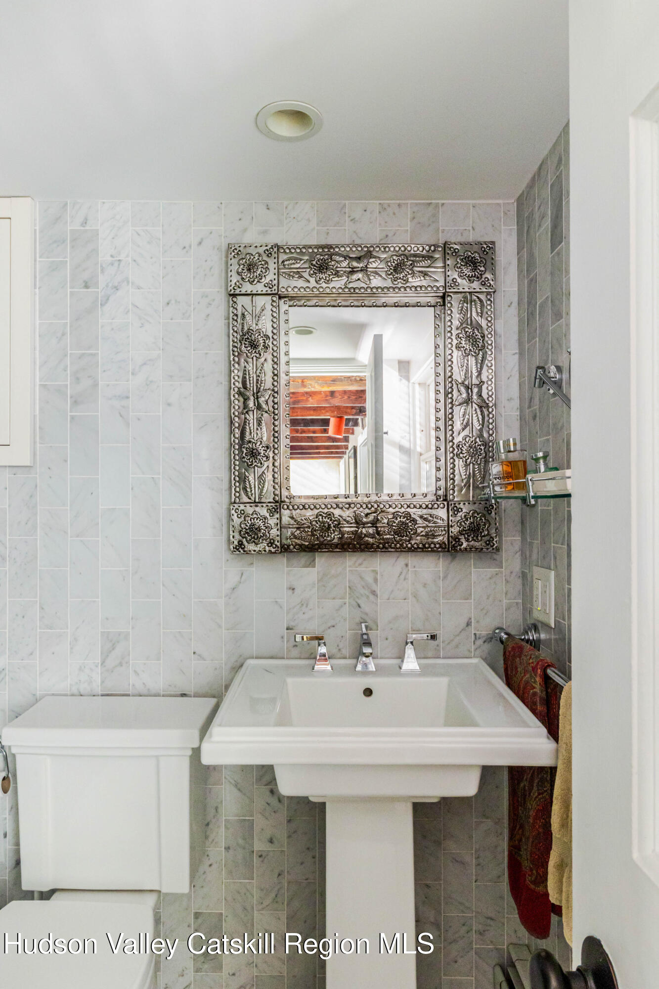 1 Wittenberg Road Bearsville, NY 12409 - Photo 28 of 72 a bathroom with a sink and a mirror