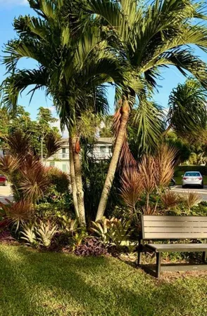 a backyard of a house with lots of green space