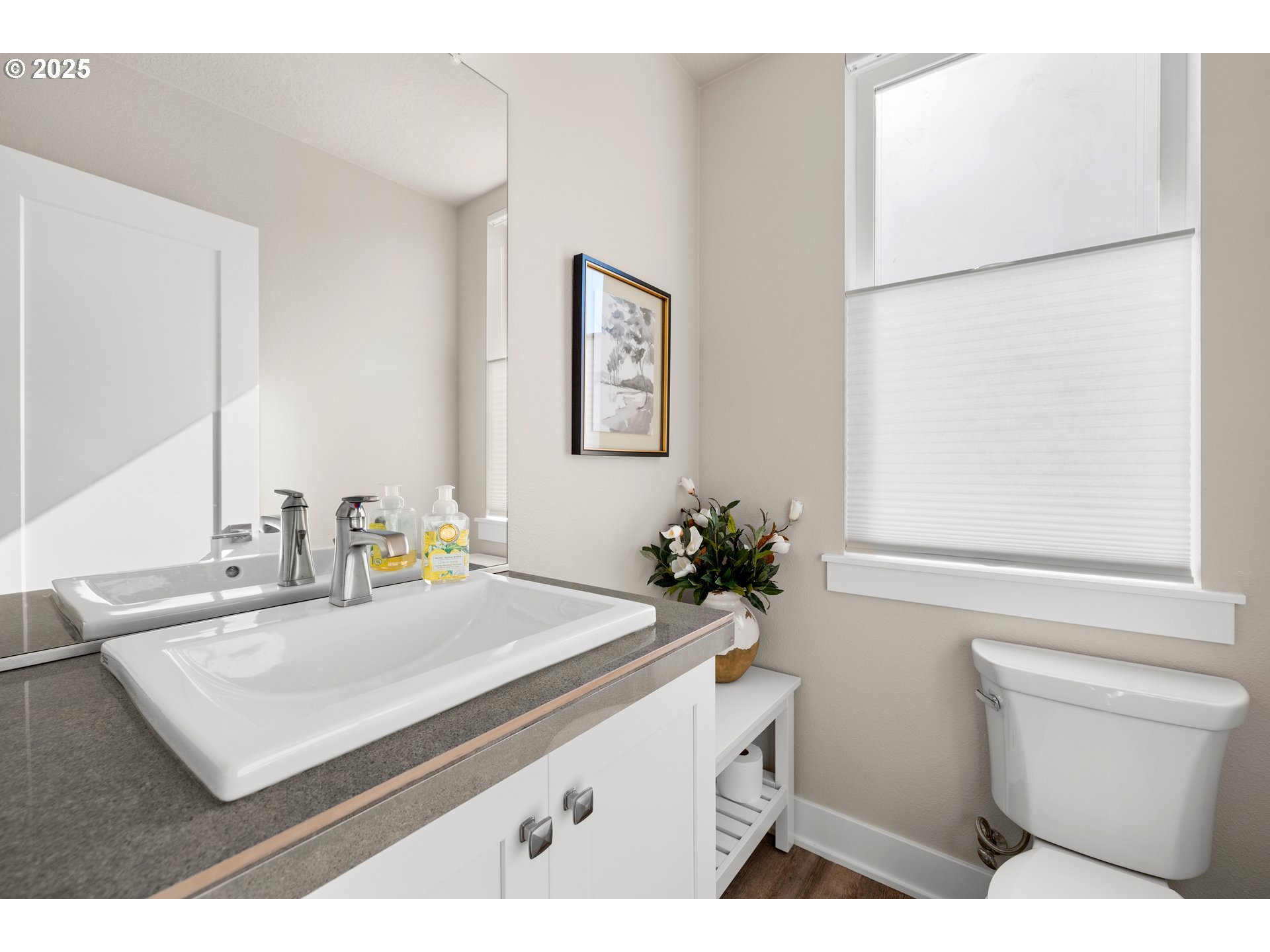 12524 Southwest 171st Terrace Beaverton, OR 97007 - Photo 20 of 40 a bathroom with a sink a toilet and mirror