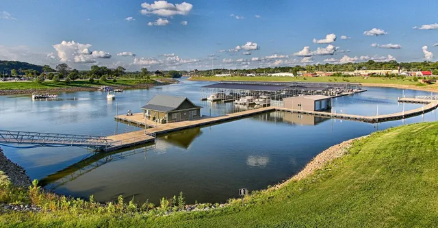 a view of a swimming pool with an ocean