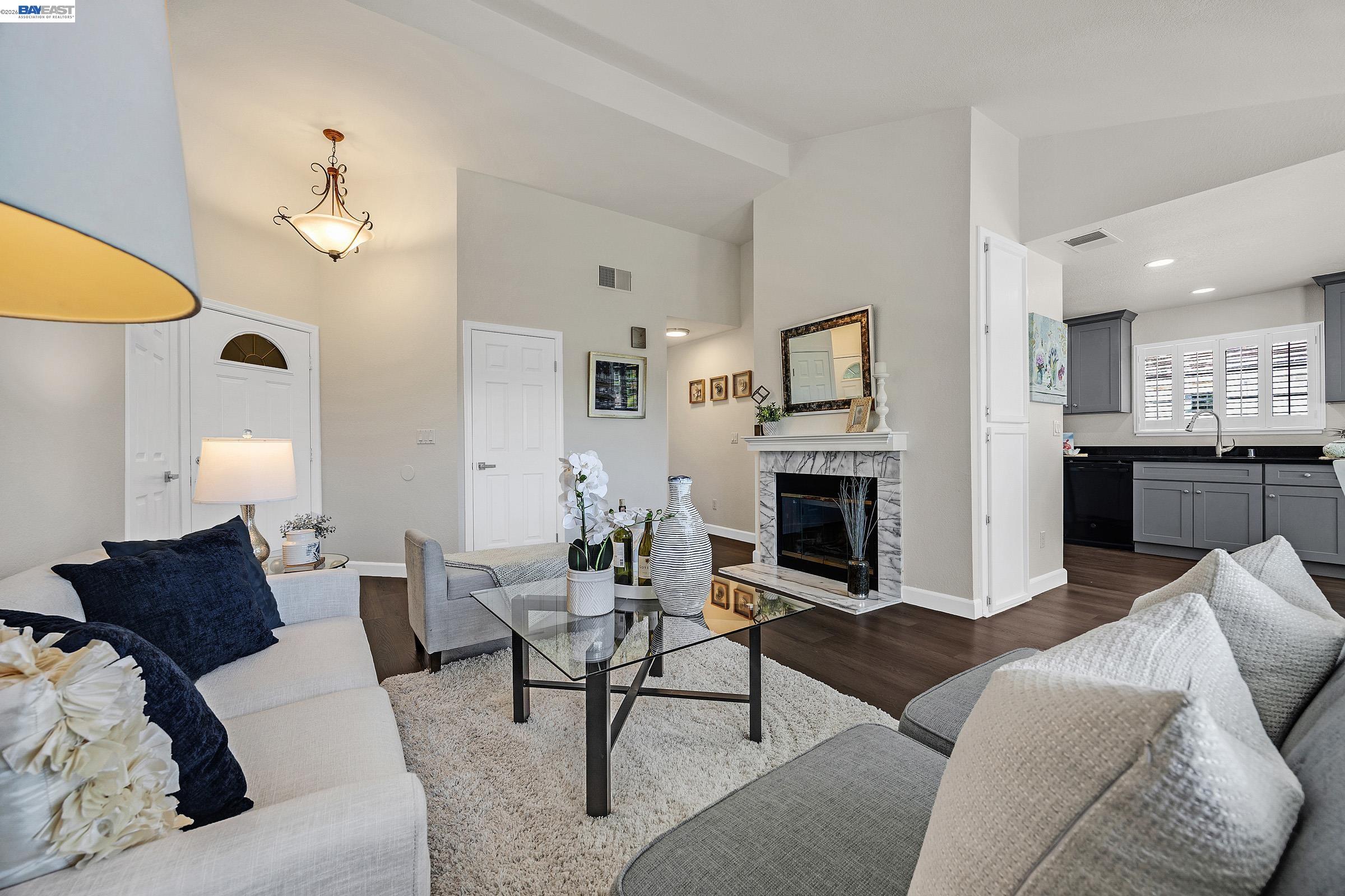 5012 Lakeview Drive, Unit 200 San Ramon, CA 94582 - Photo 8 of 47 a living room with furniture and a fireplace
