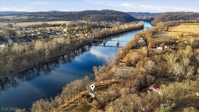 a view of a lake with a mountain