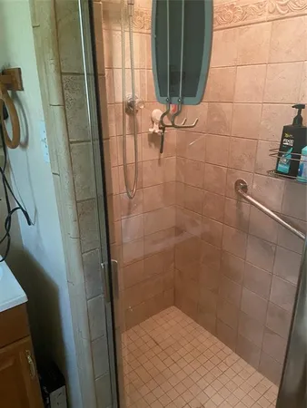 a bathroom with a shower