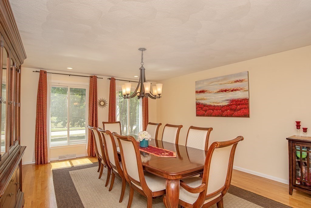 2 Mattakesett Circle Sharon, MA 02067 - Photo 4 of 40 a view of a dining room with furniture wooden floor and a chandelier