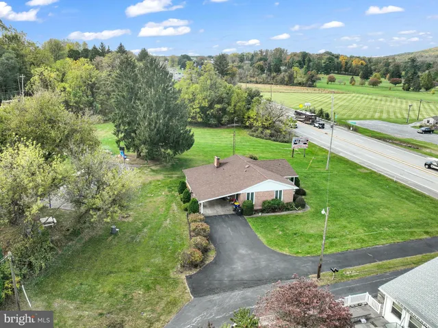 a view of a garden with an outdoor space