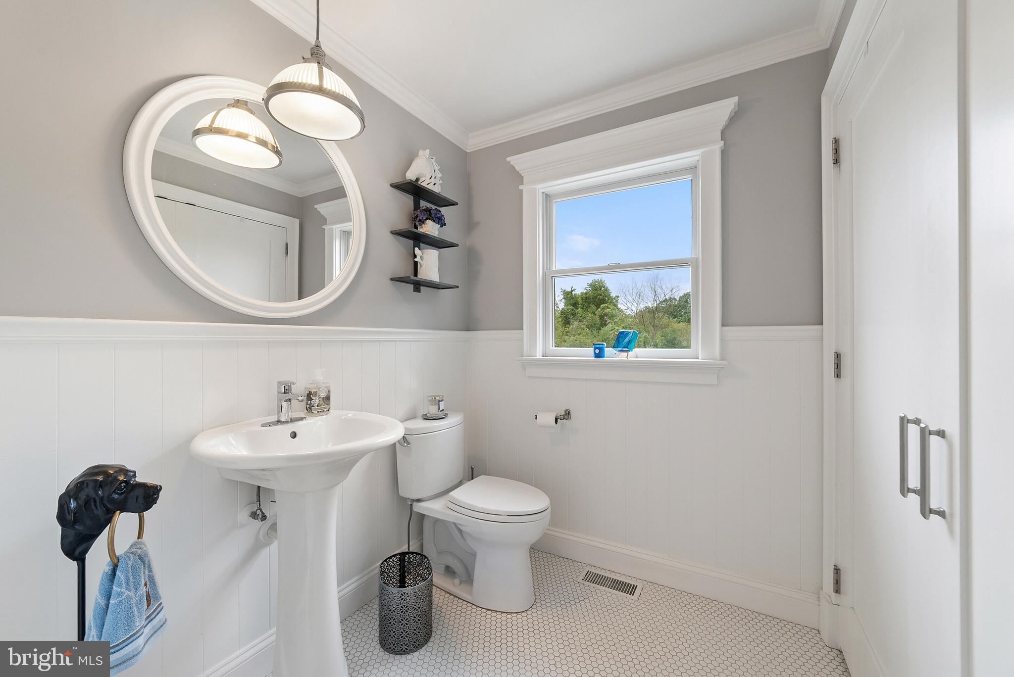22235 Newlin Mill Road Middleburg, VA 20117 - Photo 50 of 106 a bathroom with a toilet a sink and mirror