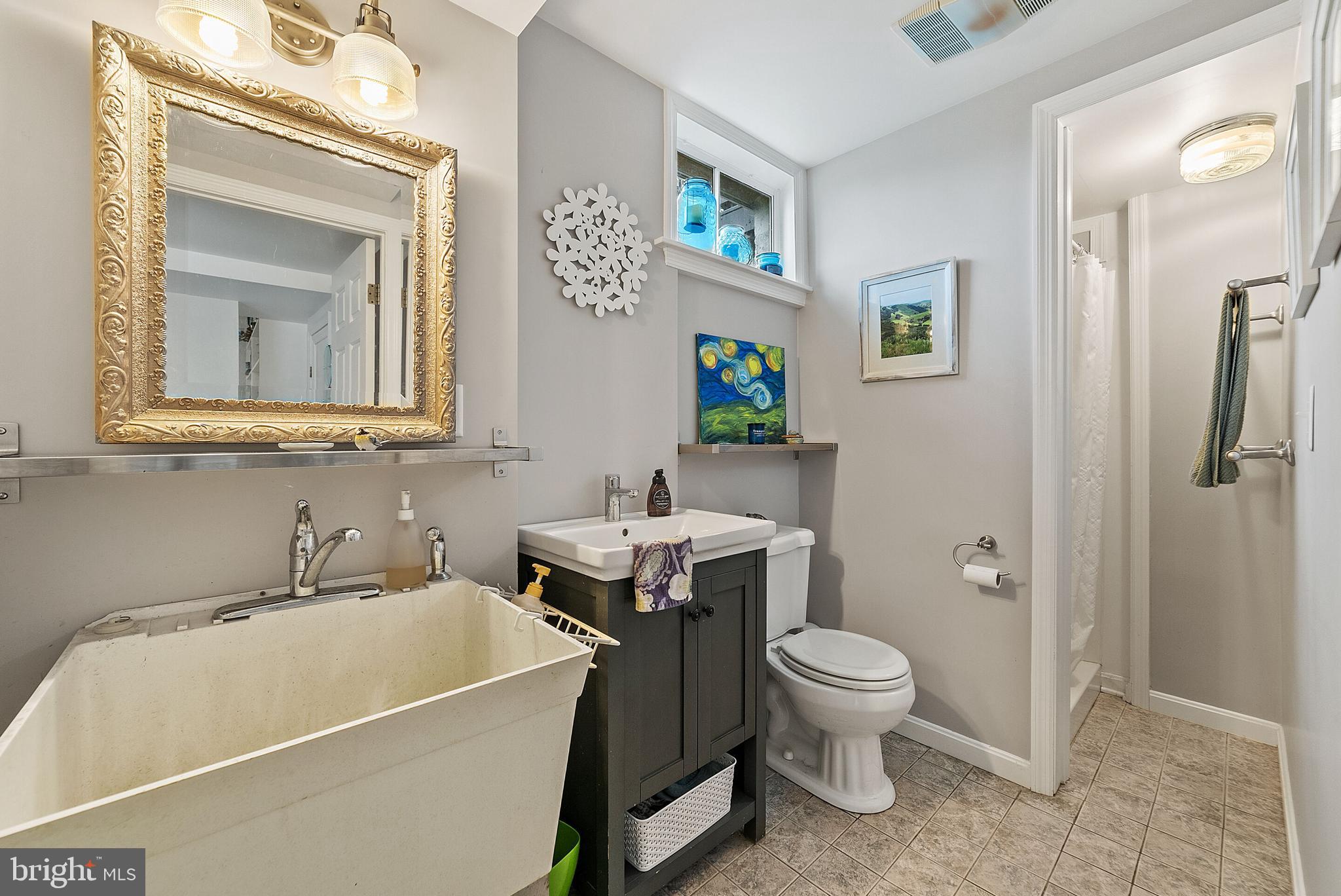 22235 Newlin Mill Road Middleburg, VA 20117 - Photo 79 of 106 a bathroom with a toilet a sink and mirror