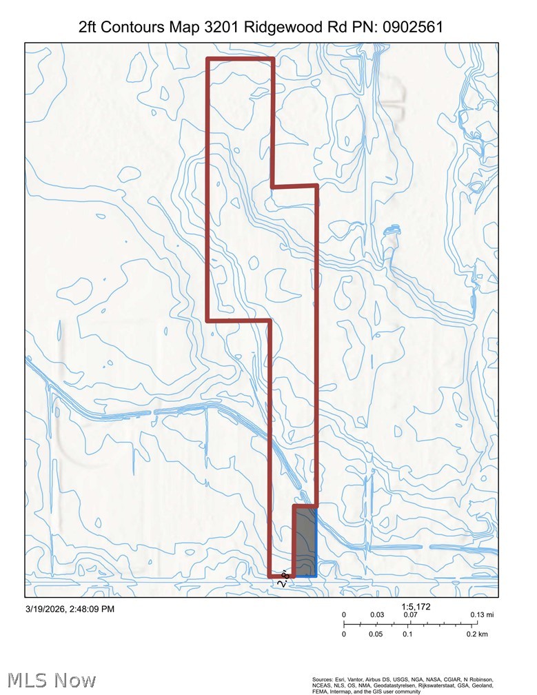 V/l 20-ac Ridgewood Road Akron, OH 44333 - Photo 9 of 16 2ft Contours Map