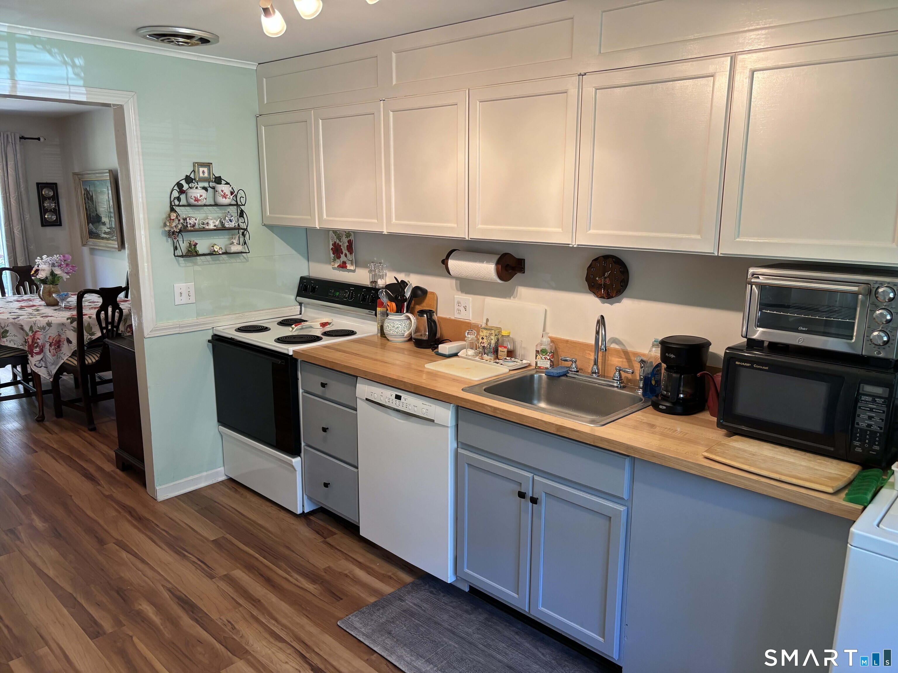 391 Main Street, Unit 308 Deep River, CT 06417 - Photo 8 of 29 Updated Kitchen Unit 308. Note Butcher Block Counters.