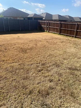 a view of a backyard