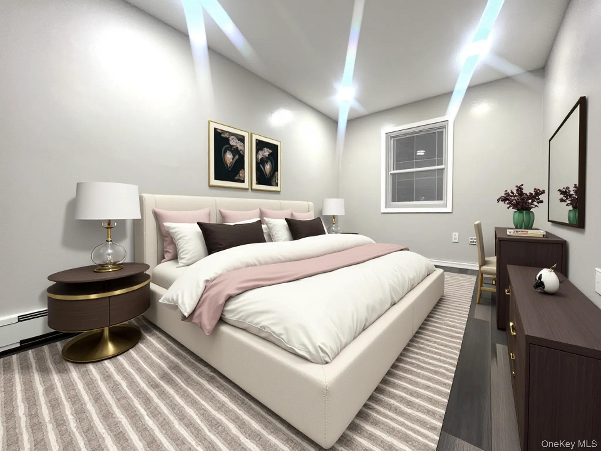 825 Ashford Street Brooklyn, NY 11207 - Photo 5 of 11 a bedroom with a bed and wooden floor