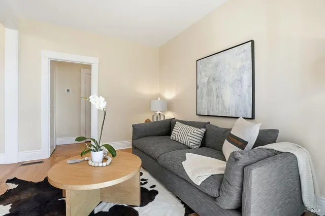 a view of a terrace with sky view