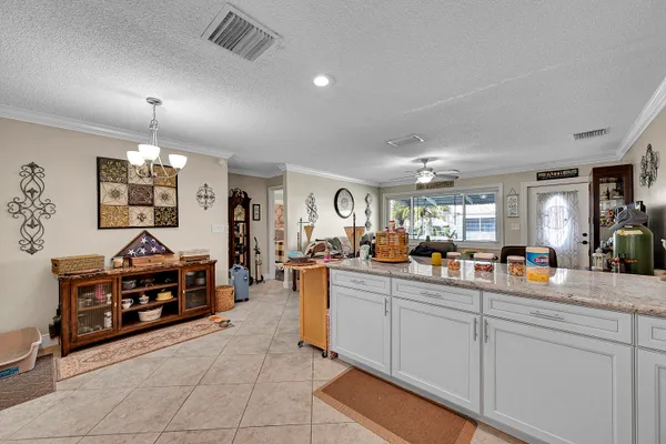 a kitchen with lots of counter top space
