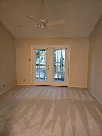 a view of outdoor space with deck and furniture