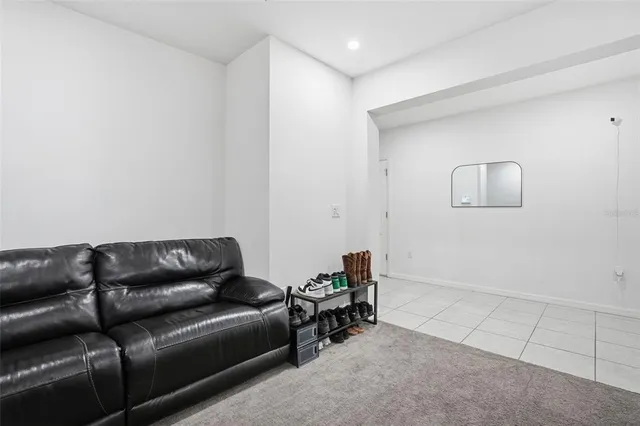 a room with a table and a chair