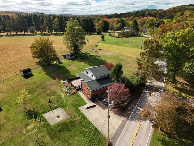 a view of a lake with houses