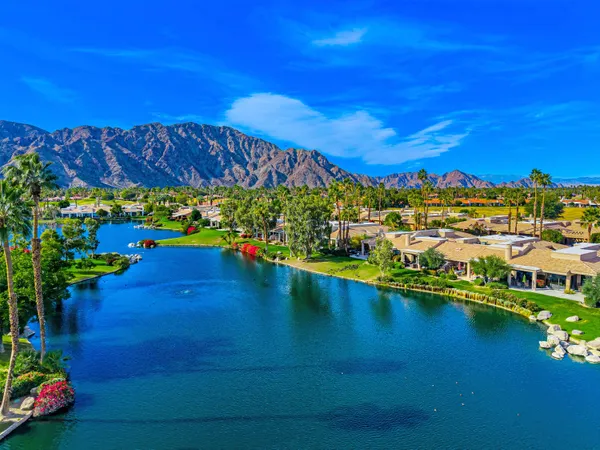 a view of a lake with a mountain