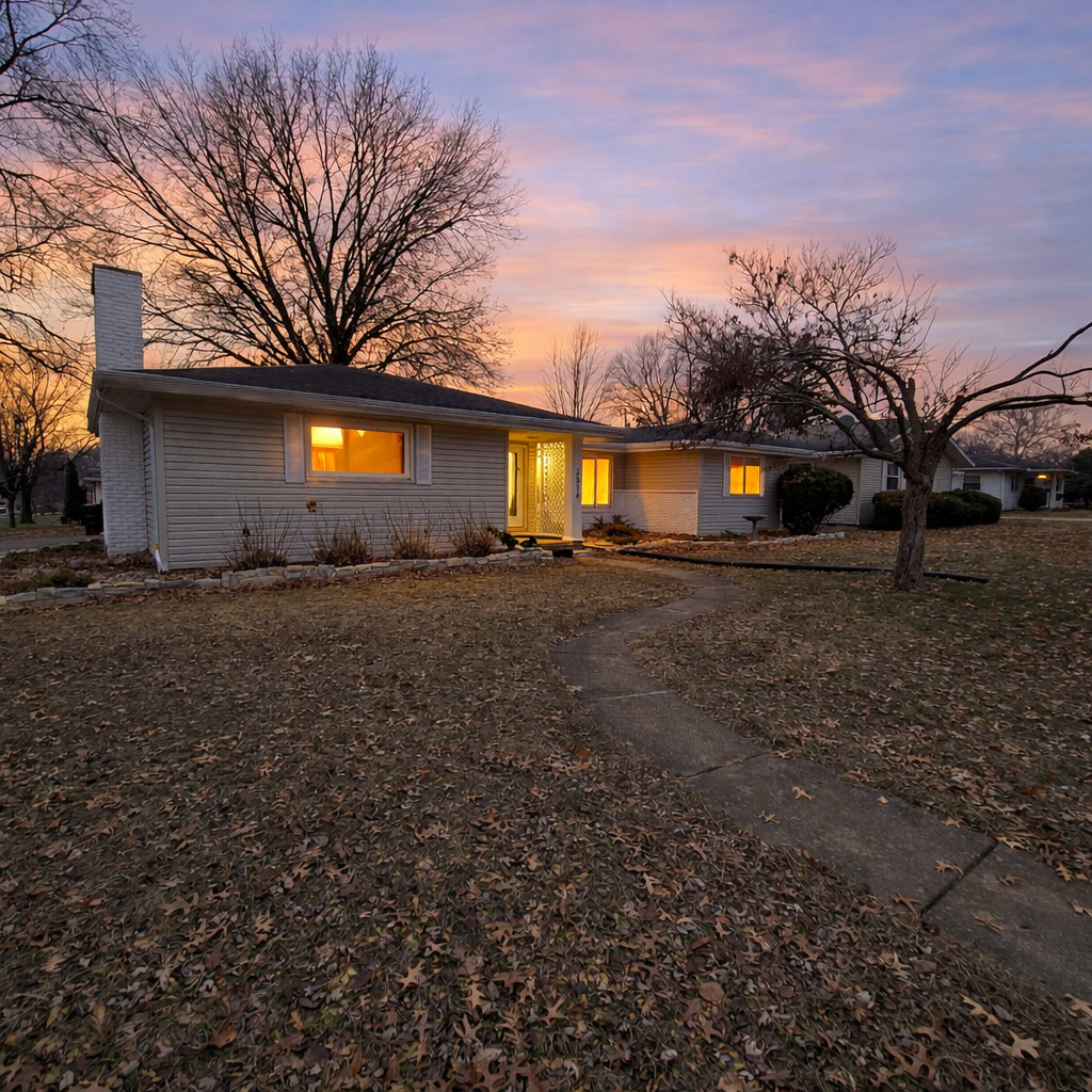 a backyard of a house with lots of green space