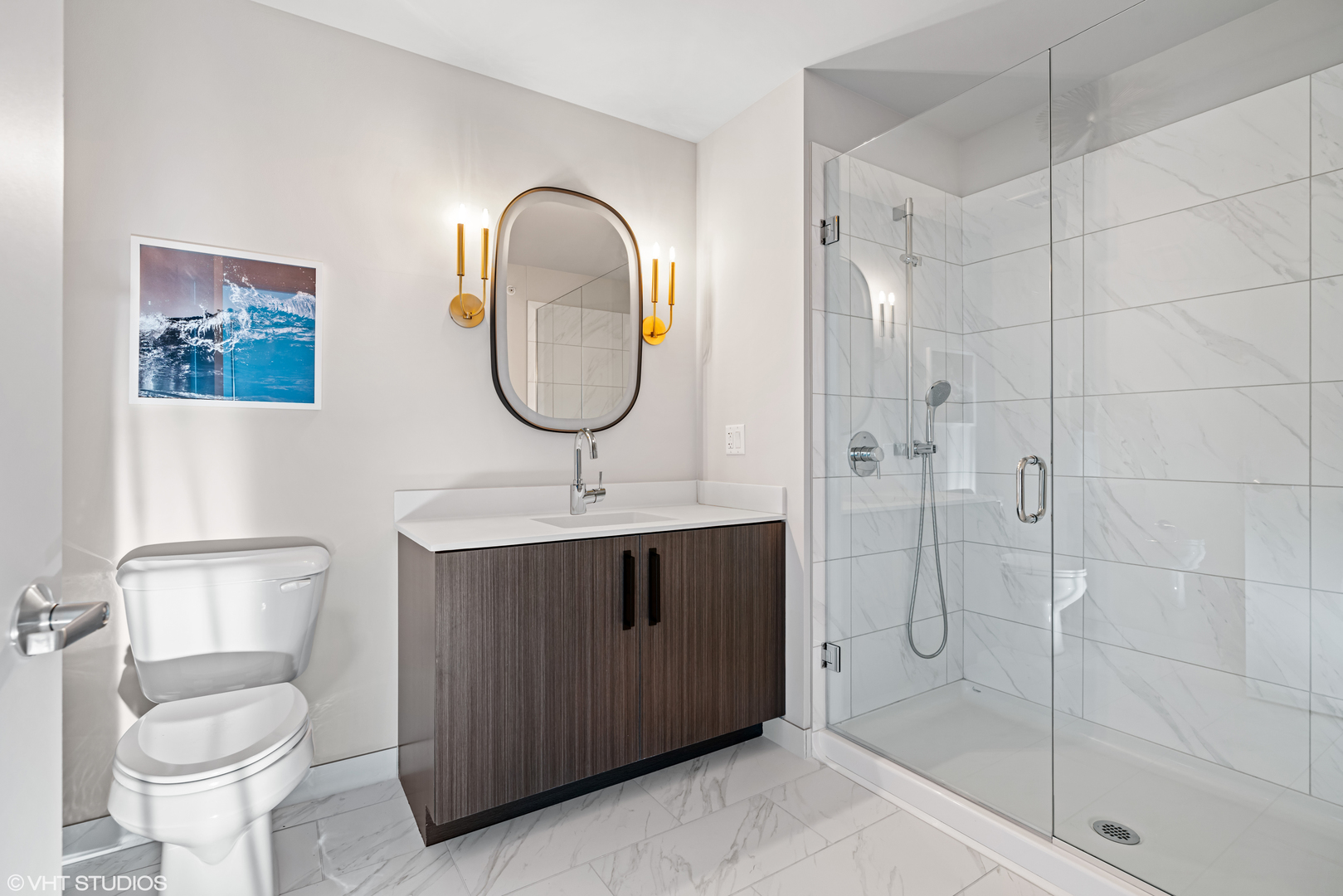 717 South Clark Street, Unit 3003 Chicago, IL 60605 - Photo 11 of 15 a bathroom with a toilet sink and shower