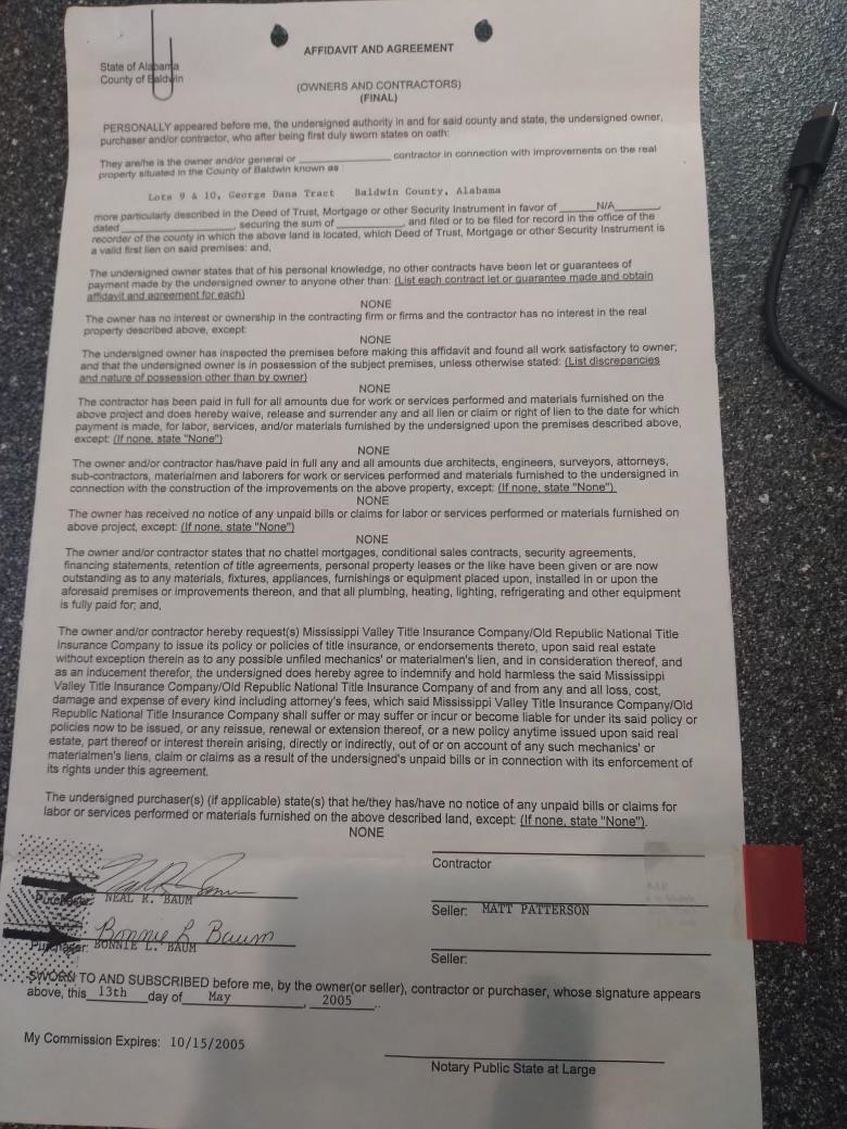 6450 Grass Road Fairhope, AL 36532 - Photo 4 of 5 Affidavit