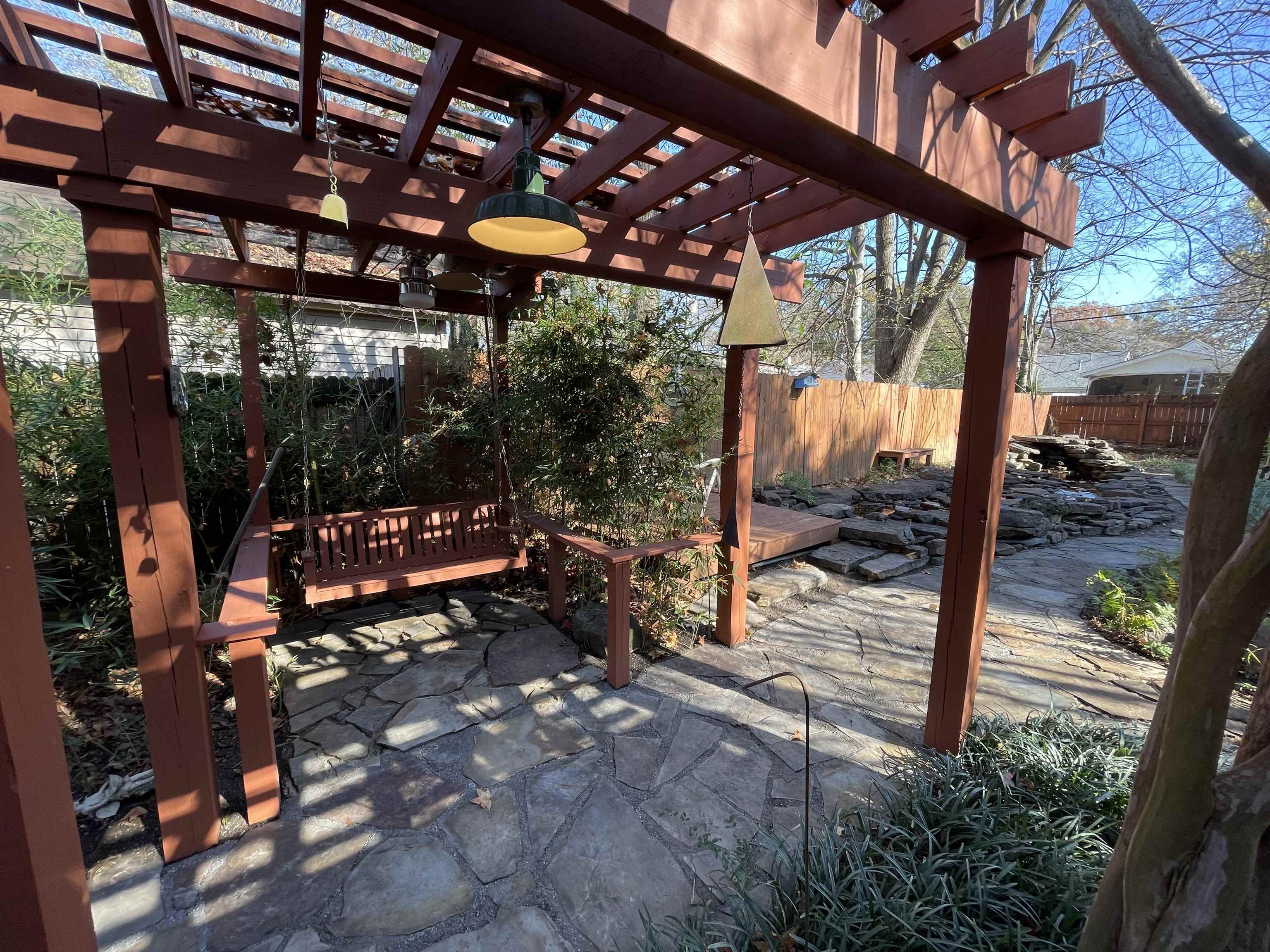1020 Sandra Street Memphis, TN 38122 - Photo 30 of 40 a view of a patio with a table chairs and a backyard