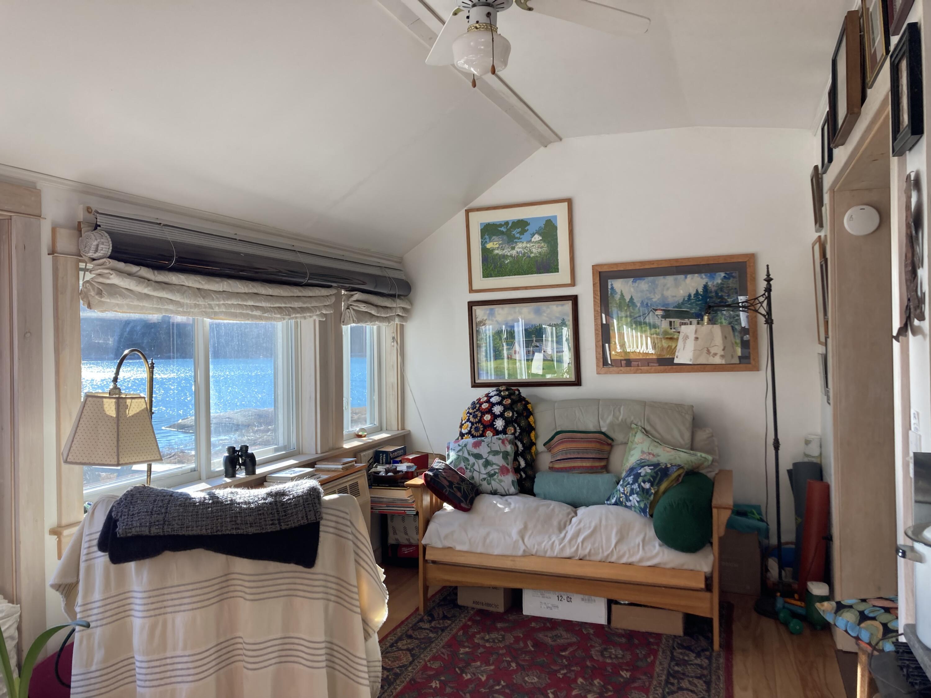 349 Oceanville Road Stonington, ME 04681 - Photo 7 of 16 Living room with water views.