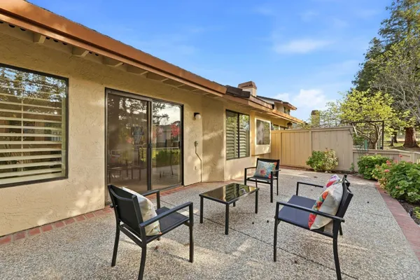a view of a house with a patio