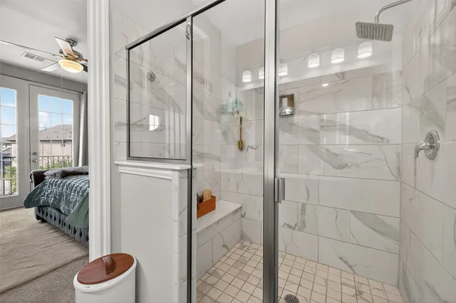 a bathroom with a shower