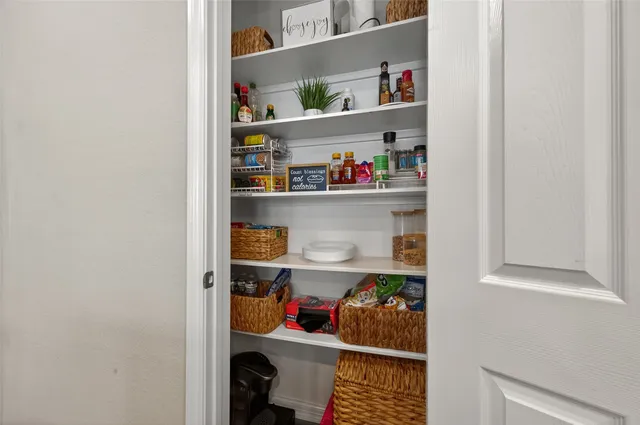 a room with a book shelf