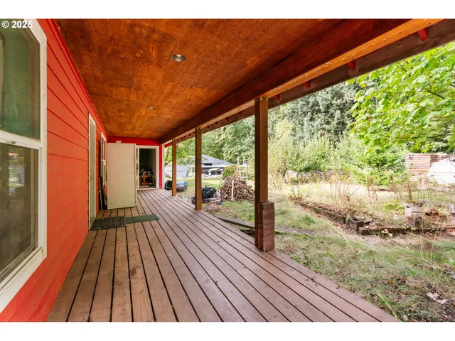 a view of backyard with green space