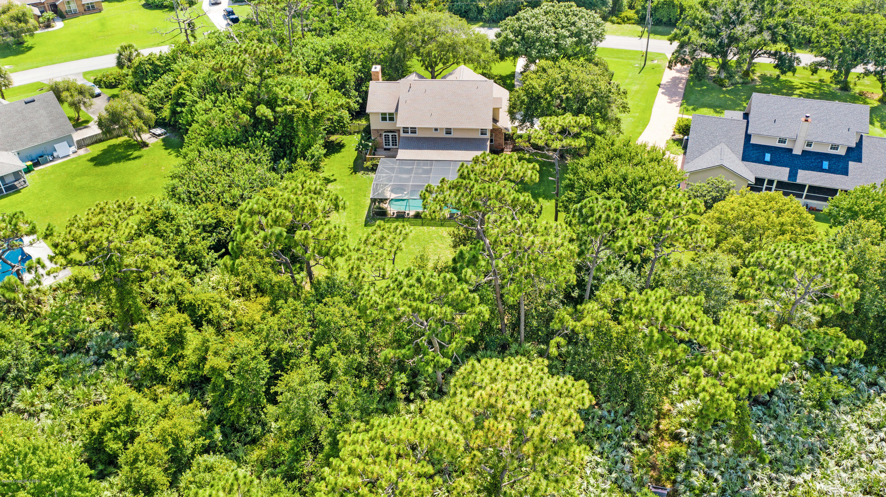 4044 Sparrow Hawk Road Melbourne, FL 32934 - Photo 11 of 63 Aerial Rear