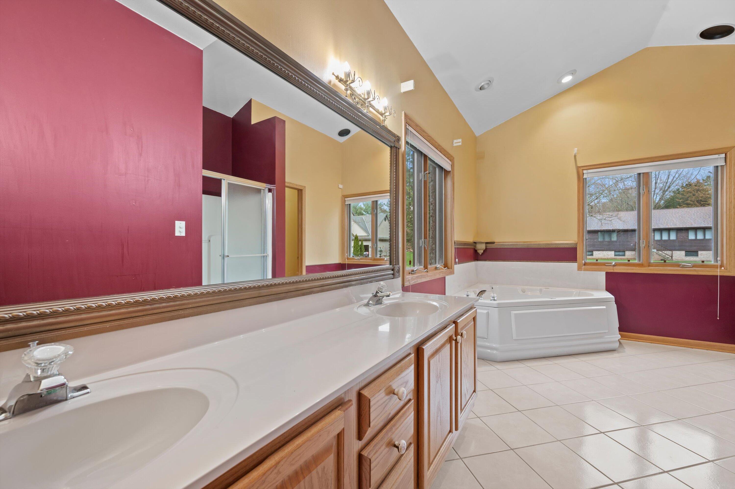 4009 Hickory Knoll Road Delafield, WI 53029 - Photo 17 of 43 Large Primary Bath with Dual Sinks