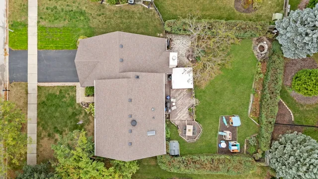 an aerial view of a house