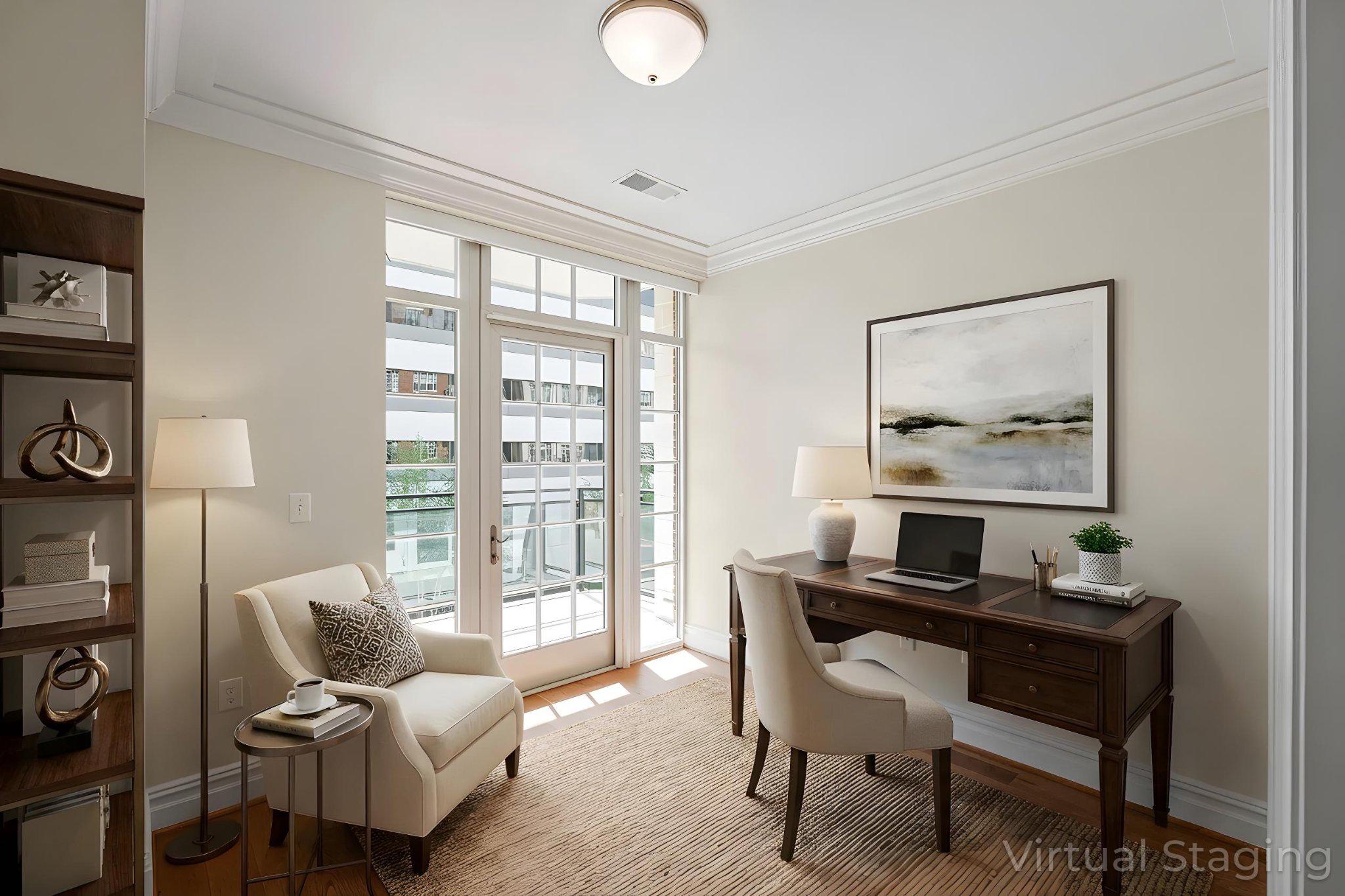 6900 Fleetwood Road, Unit 318 McLean, VA 22101 - Photo 31 of 63 a living room with furniture and a floor to ceiling window