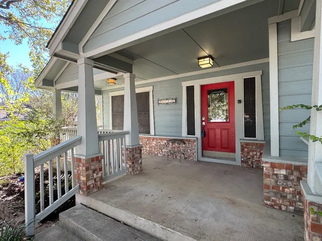 a view of porch with seating space