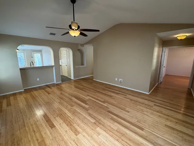 a view of a livingroom with a chandelier