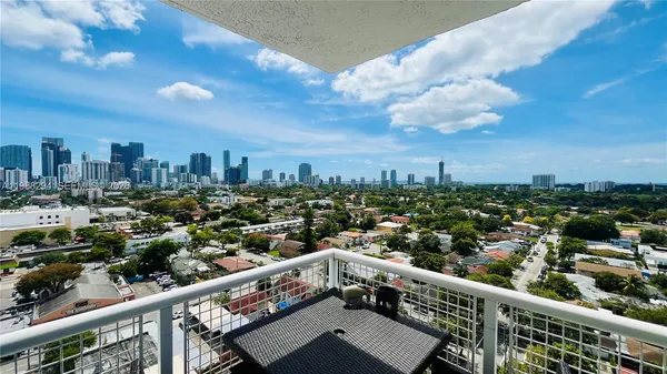a view of city from balcony