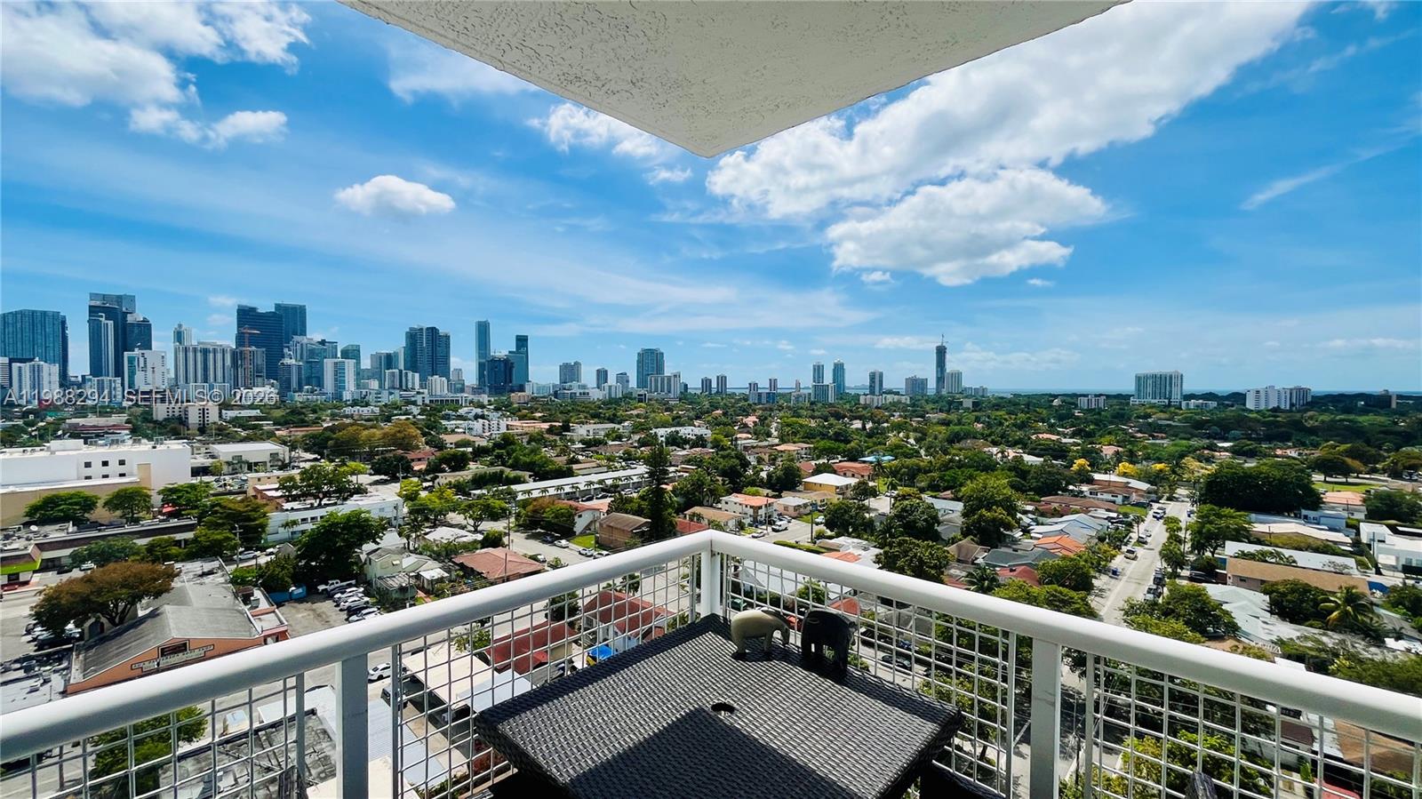 a view of city from balcony