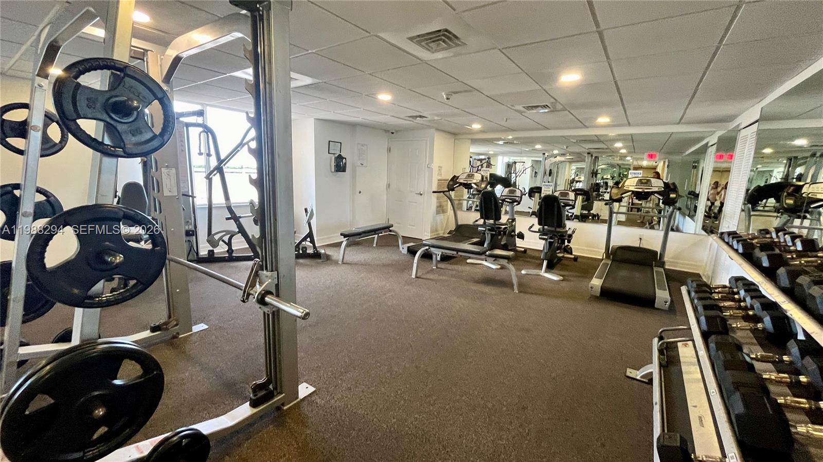 900 Southwest 8th Street, Unit 1509 Miami, FL 33130 - Photo 35 of 37 a view of a room with gym equipment