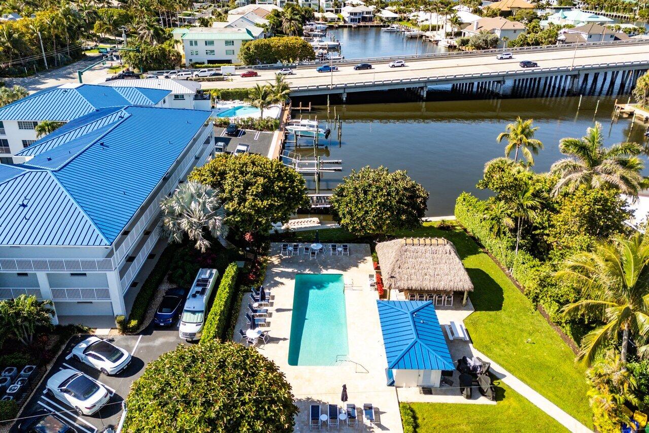 1700 South Ocean Boulevard, Unit 1 Delray Beach, FL 33483 - Photo 34 of 39 an aerial view of a house with lake view