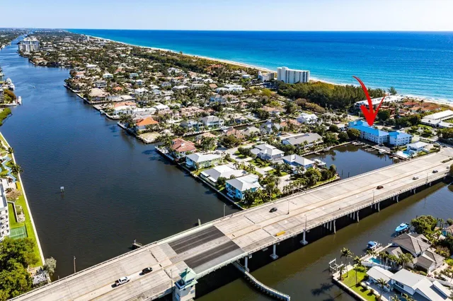 a view of a city with an ocean view
