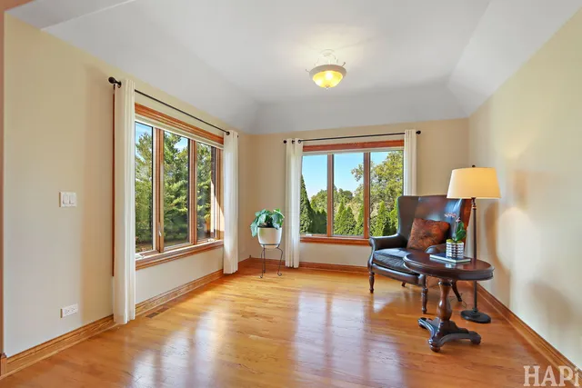 a view of a hallway with staircase