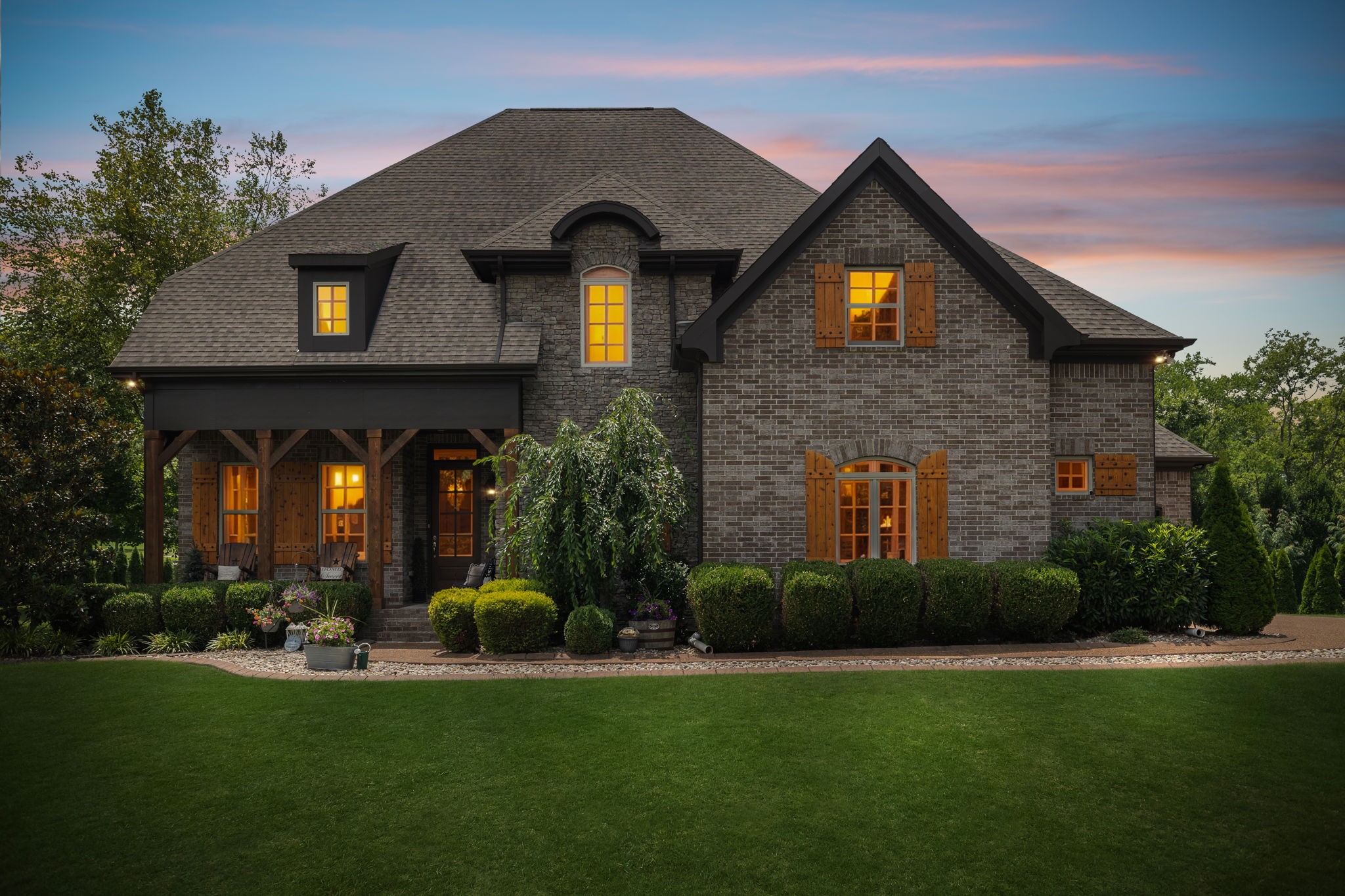 1501 Registry Row Arrington, TN 37014 - Photo 69 of 77 a front view of a house with yellow lighting on it