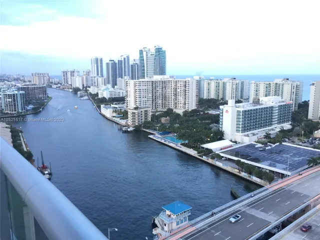 a view of a city from a balcony
