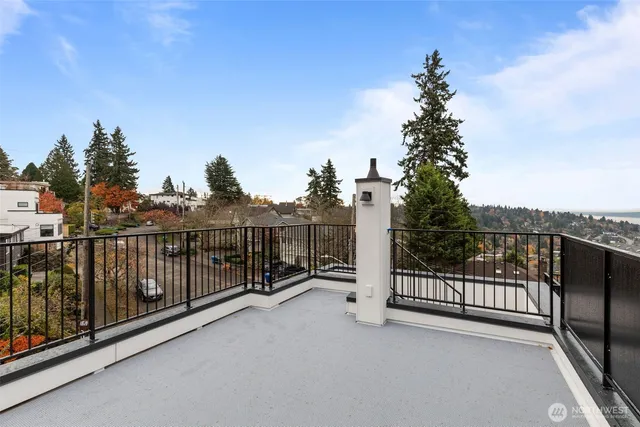 a view of a balcony with an outdoor space
